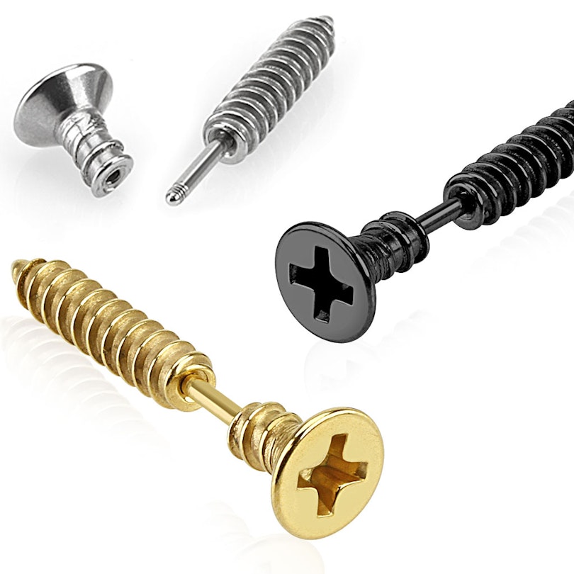 Ohrenpiercing in Schraubenform