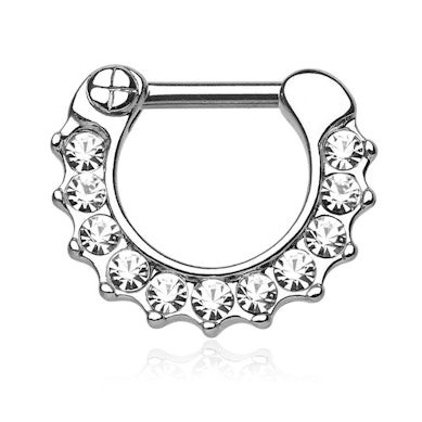 Septumpiercing mit steinbesetzter Kante