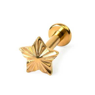 Sternförmiges Titan-Labret mit strukturiertem Design