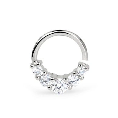 Simpler Endlosring mit fünf Steinen