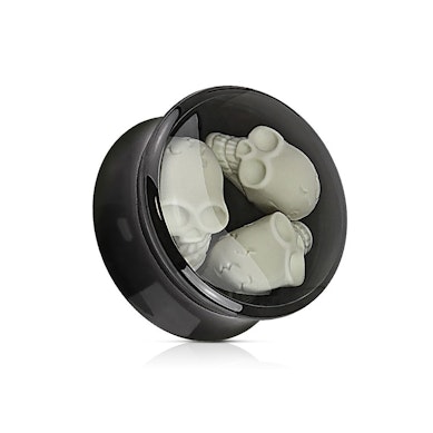 Plug aus Acryl mit drei Totenköpfen
