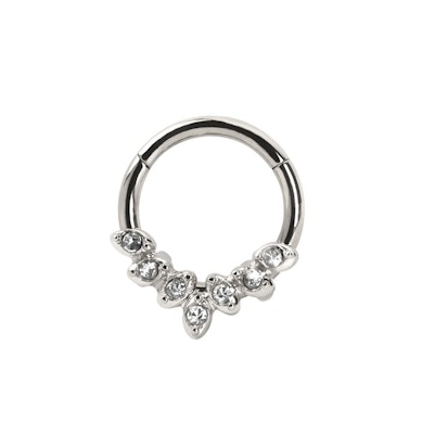 Scharnierring aus Chirurgenstahl mit 7 CZ Blätter
