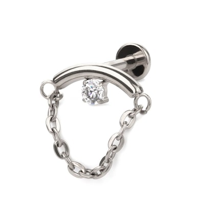 Labret für verborgene Helix mit Stein und Kette