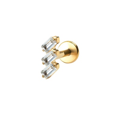 Titan-Labret mit Baguette-Steinen