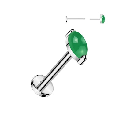 Titan Labret mit natürlichem Schmuckstein