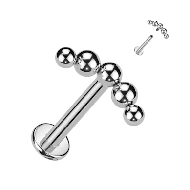 Labret aus Titan mit Perlenaufsatz