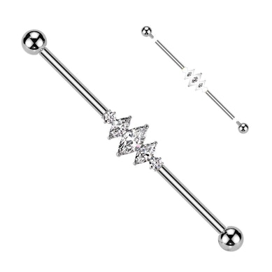 Titan-Industrialstab mit Marquise-Steine