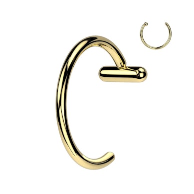 Offener Huggie-Ring mit Steg