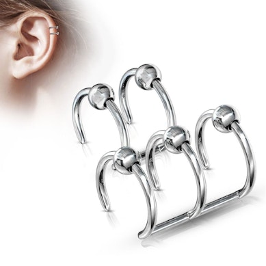 Fake Ohrenpiercing mit Kugeln