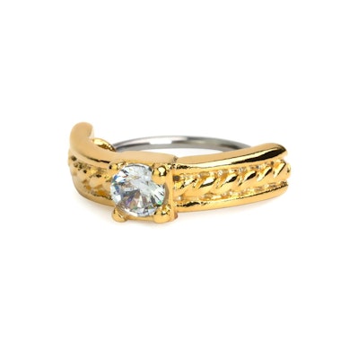 Twist Ring mit Halbkreis und Einzelstein