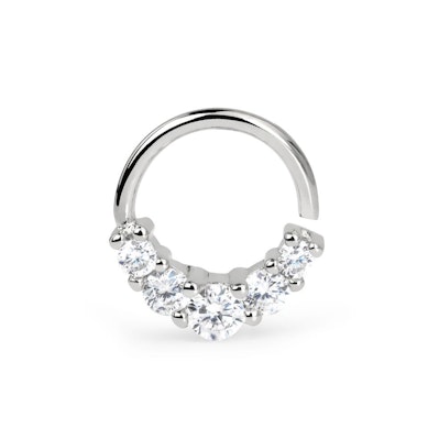 Simpler Endlosring mit fünf Steinen