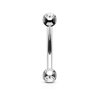 Gebogener Stab aus Titan mit Steinen