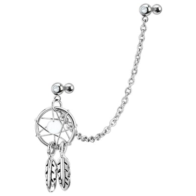 Ohrpiercing für Tragus und Helix mit Traumfänger