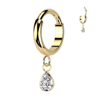 Titan-Ring mit tropfenförmigem Anhänger