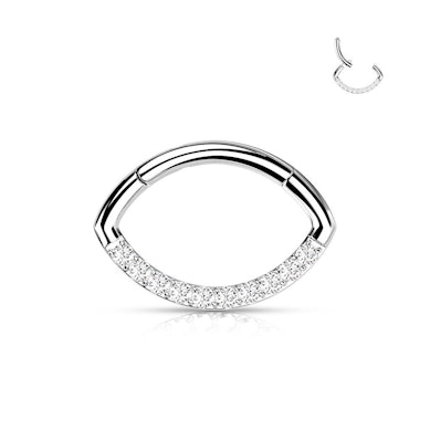Ovaler Scharnierring mit Steinreihe