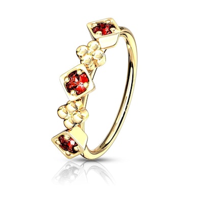 Nasenring mit Blumen und Quadraten