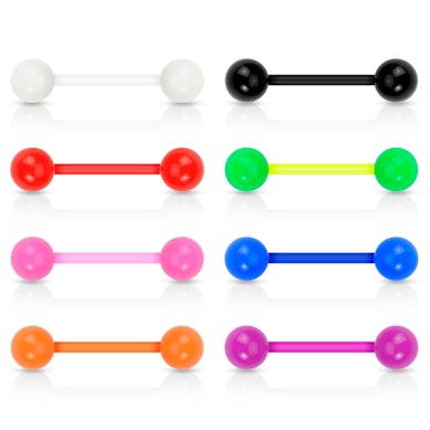8 Zungenpiercings aus Bioplast