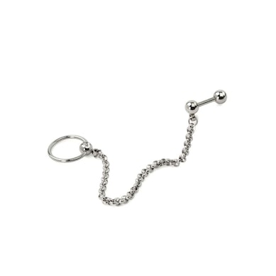 Ring und Stab für Tragus und Helix mit Kette