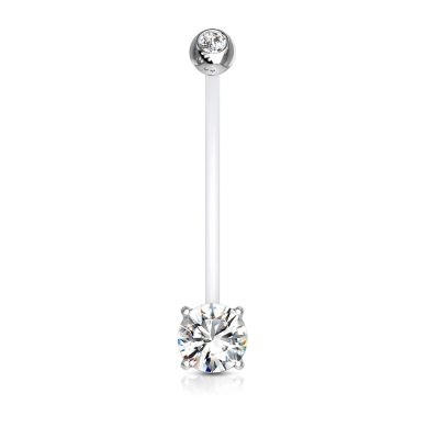 Bauchnabelpiercing für Schwangere mit zwei Steinen in mehreren Farben