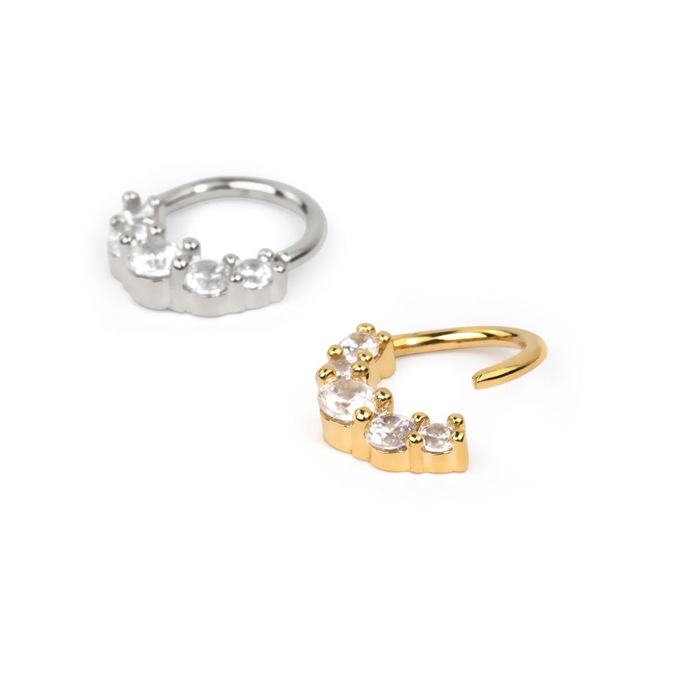 Simpler Endlosring mit fünf Steinen