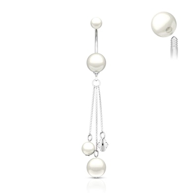 Bauchnabelpiercing mit Acryl-Perlen