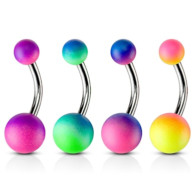 Bauchnabelpiercing mit Gummi überzogenen Kugeln