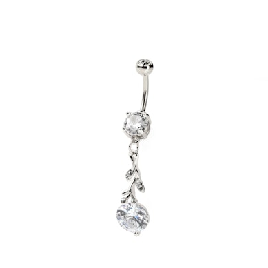 Bauchnabelpiercing mit verzweigten Anhänger und Steinen