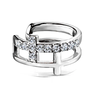 Earcuff mit Doppelkreuz