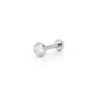 Push-in Labret aus Titan mit eingefasstem Stein