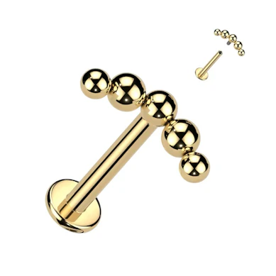 Labret aus Titan mit Perlenaufsatz
