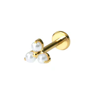 Feines Titan-Labret mit drei Perlen