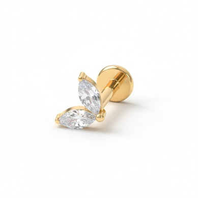 Titan-Labret mit zwei identischen Steinen