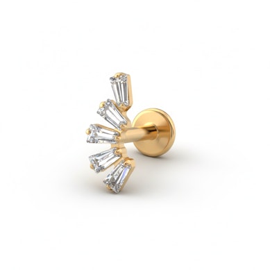 Titan-Labret mit Steinen im Baguetteschliff