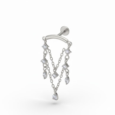 Titan-Labret mit Chandelier-Anhängern