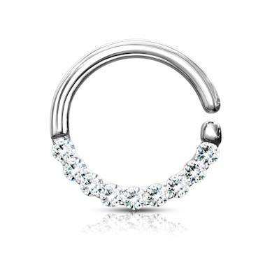 Septumpiercing mit steinbesetzten Halbkreis