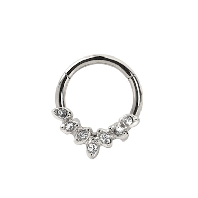 Scharnierring aus Chirurgenstahl mit 7 CZ Blätter