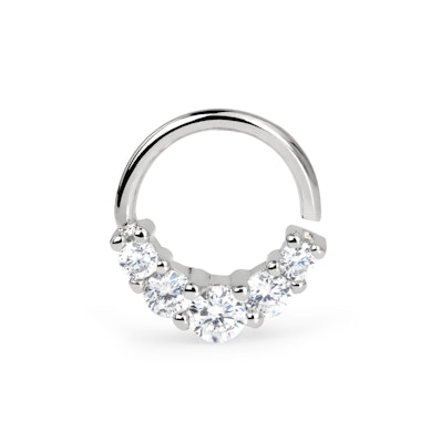 Simpler Endlosring mit fünf Steinen