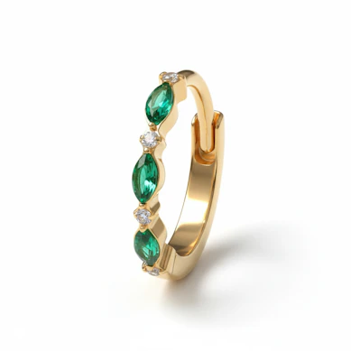 Titanring mit farbigen Schmucksteinen