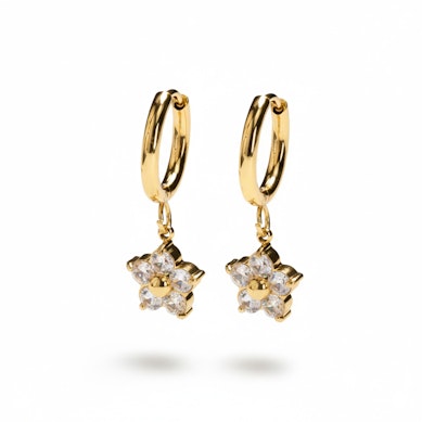 Paar Ohrringe mit Blumenanhänger