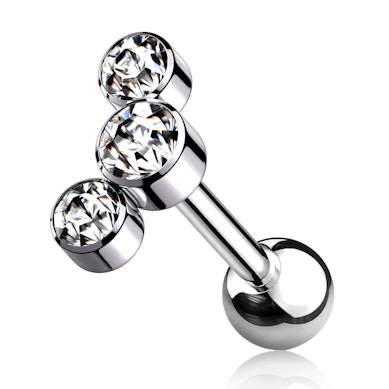 Stab aus Titan mit Innengewinde und 3 Steinen