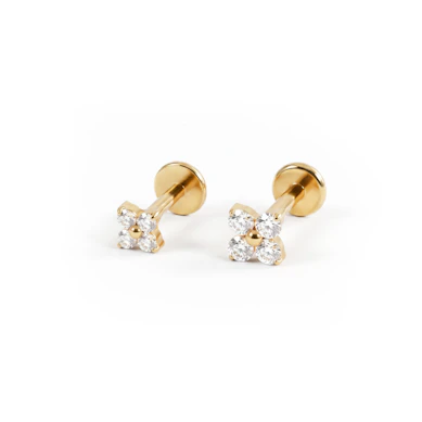Miniaturblumen-Set in Gold