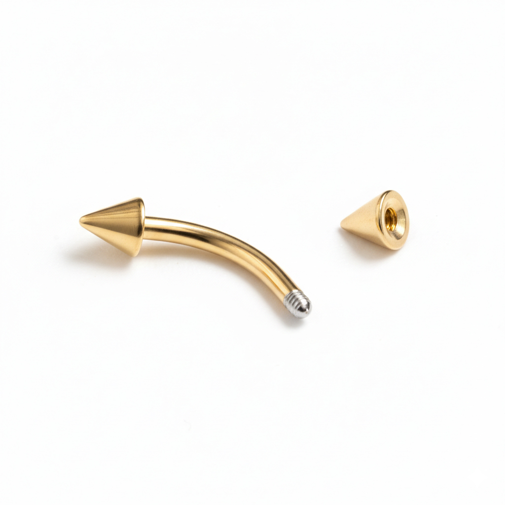 Vergoldeter gebogener Stab mit Spikes