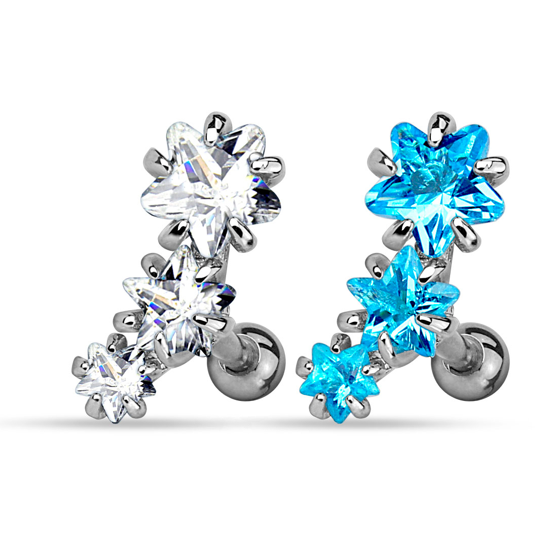 Helixschmuck mit drei Sternen