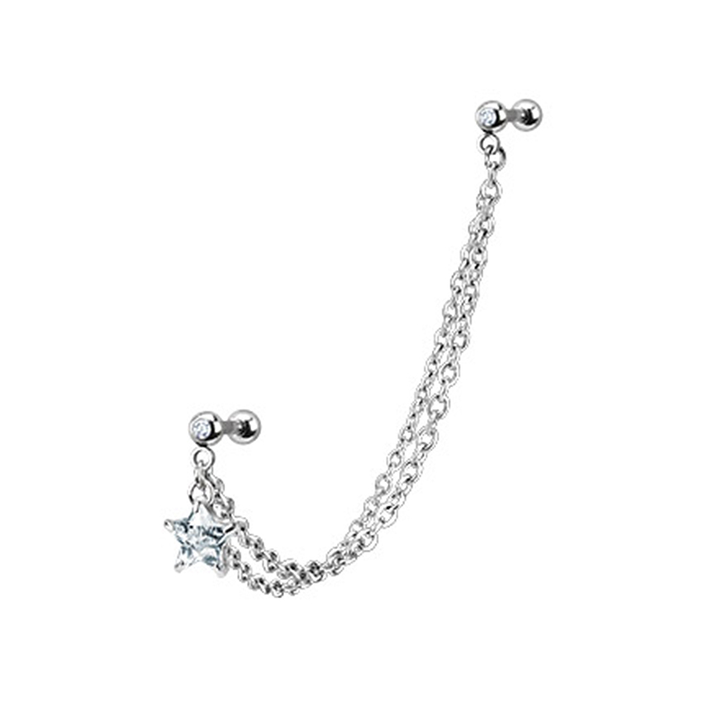 Tragus- oder Helixpiercing mit einem Stern