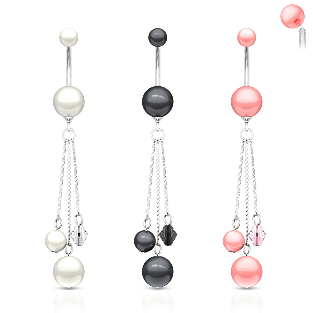 Bauchnabelpiercing mit Acryl-Perlen