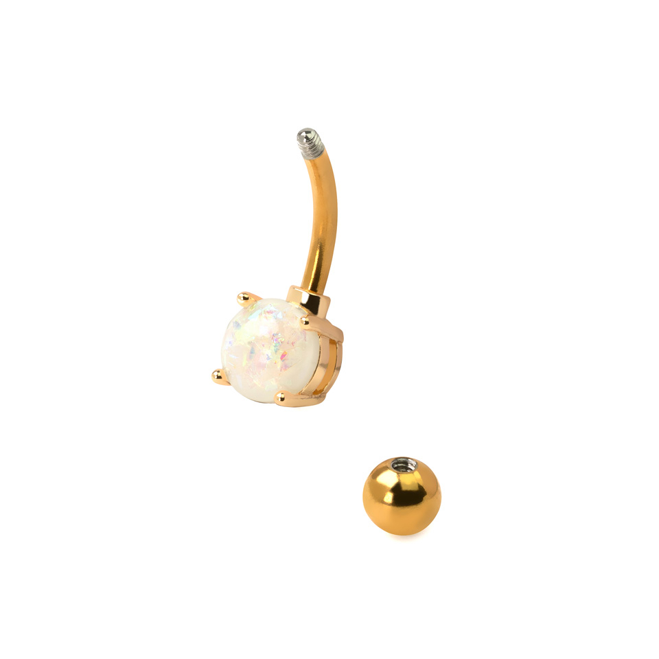 Bauchnabelring mit Opalstein aus Chirurgenstahl