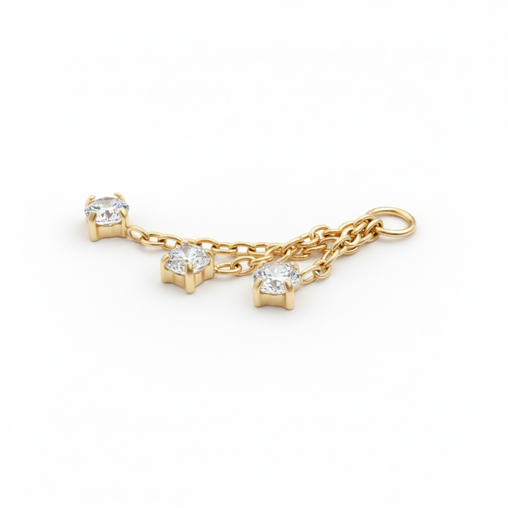 Anhänger mit drei Schmucksteinen