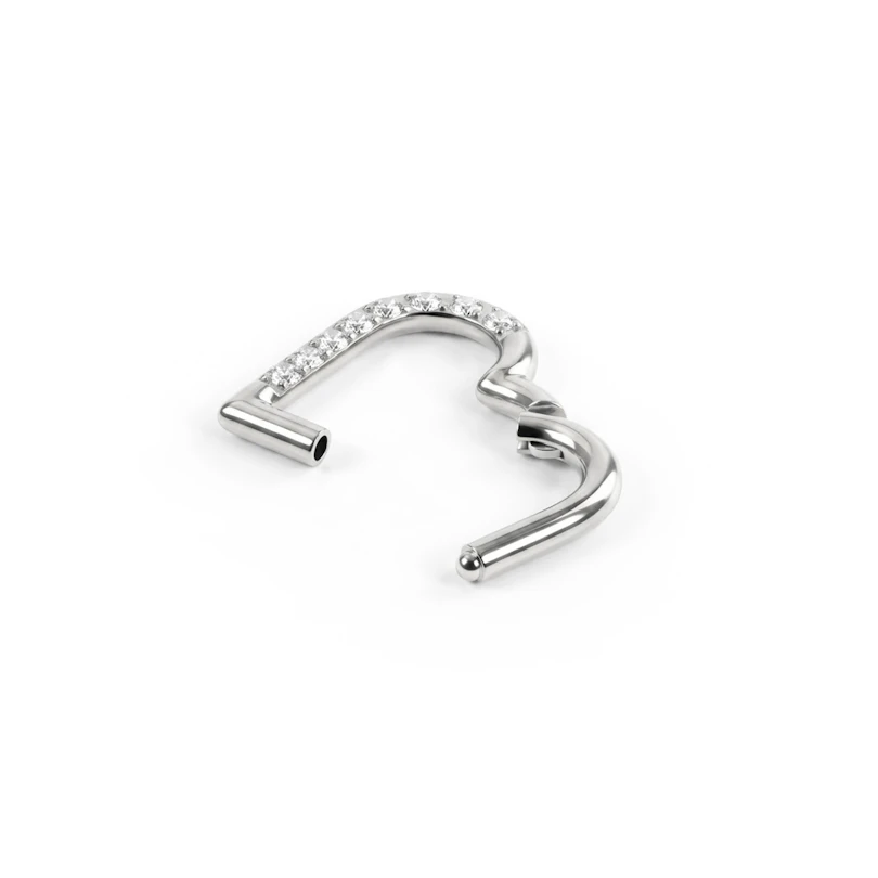 Herzförmiger CZ-Ring mit Scharnier aus Titan