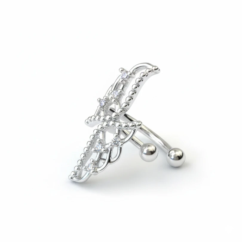 Earcuff aus Chirurgenstahl mit Flügeln