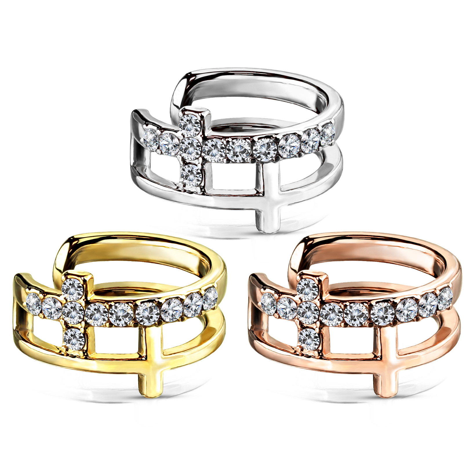 Earcuff mit Doppelkreuz